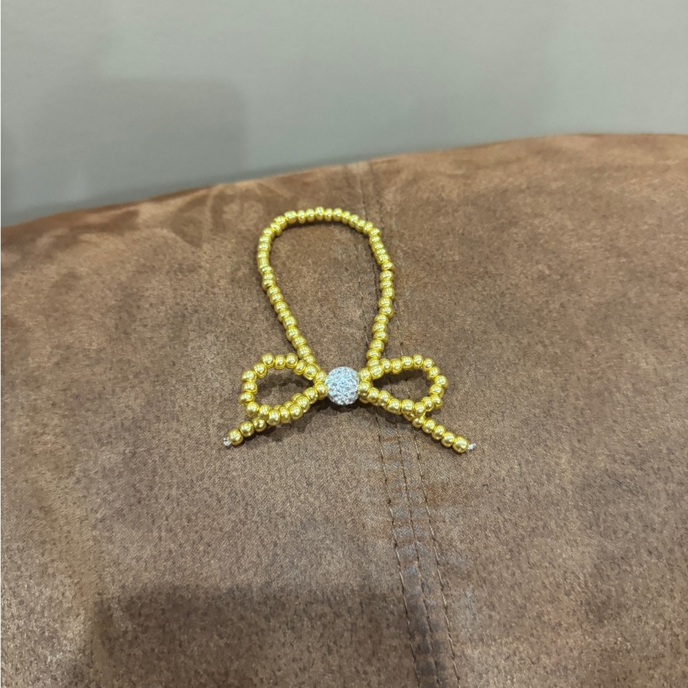 Chic Gold Beaded Bow Bracelet